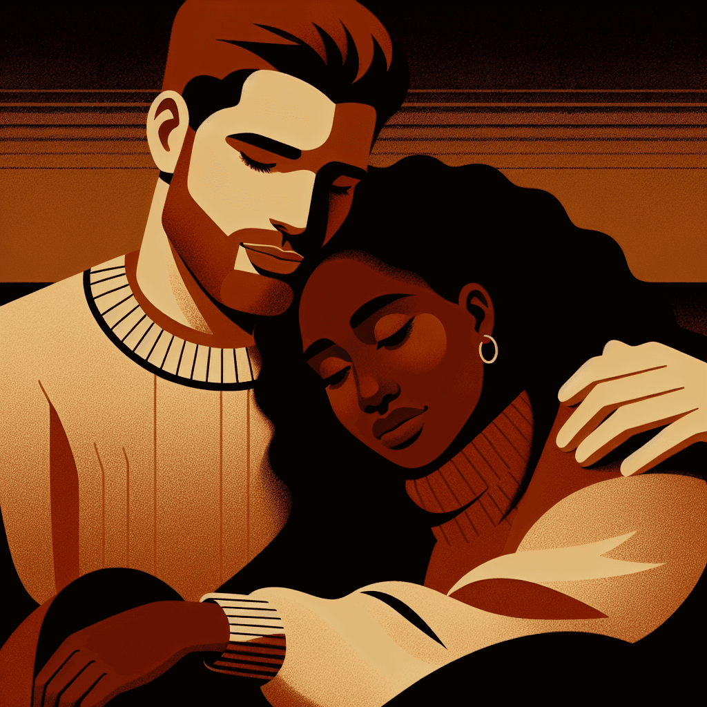 Couple sharing a quiet moment of emotional safety and closeness