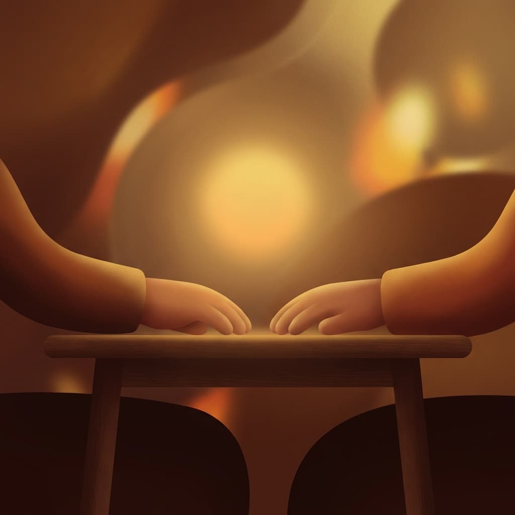 Two hands reaching toward each other