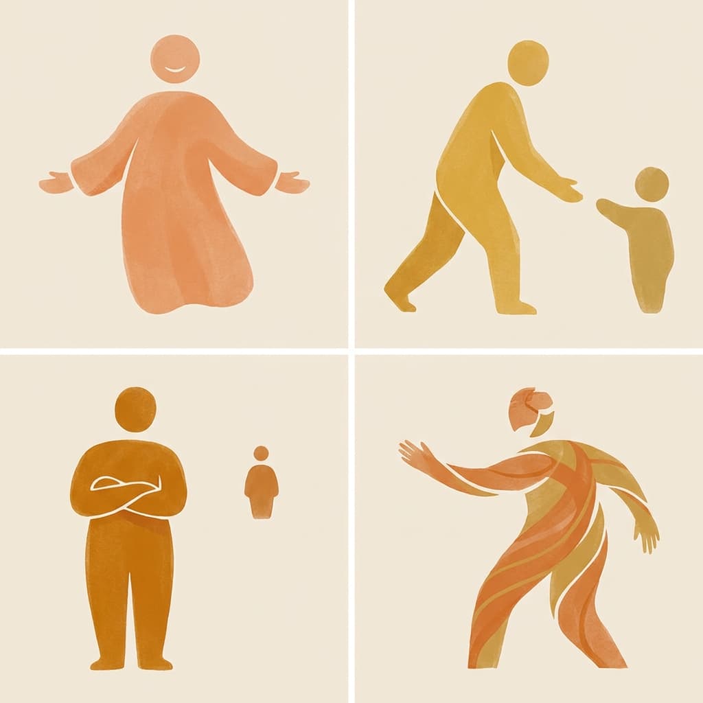 Abstract representation of the four attachment styles
